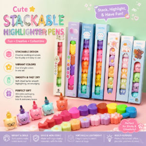 Creative Stackable Cartoon Highlighter Pens