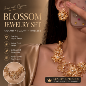 Elegant Flower Necklace & Earrings Set